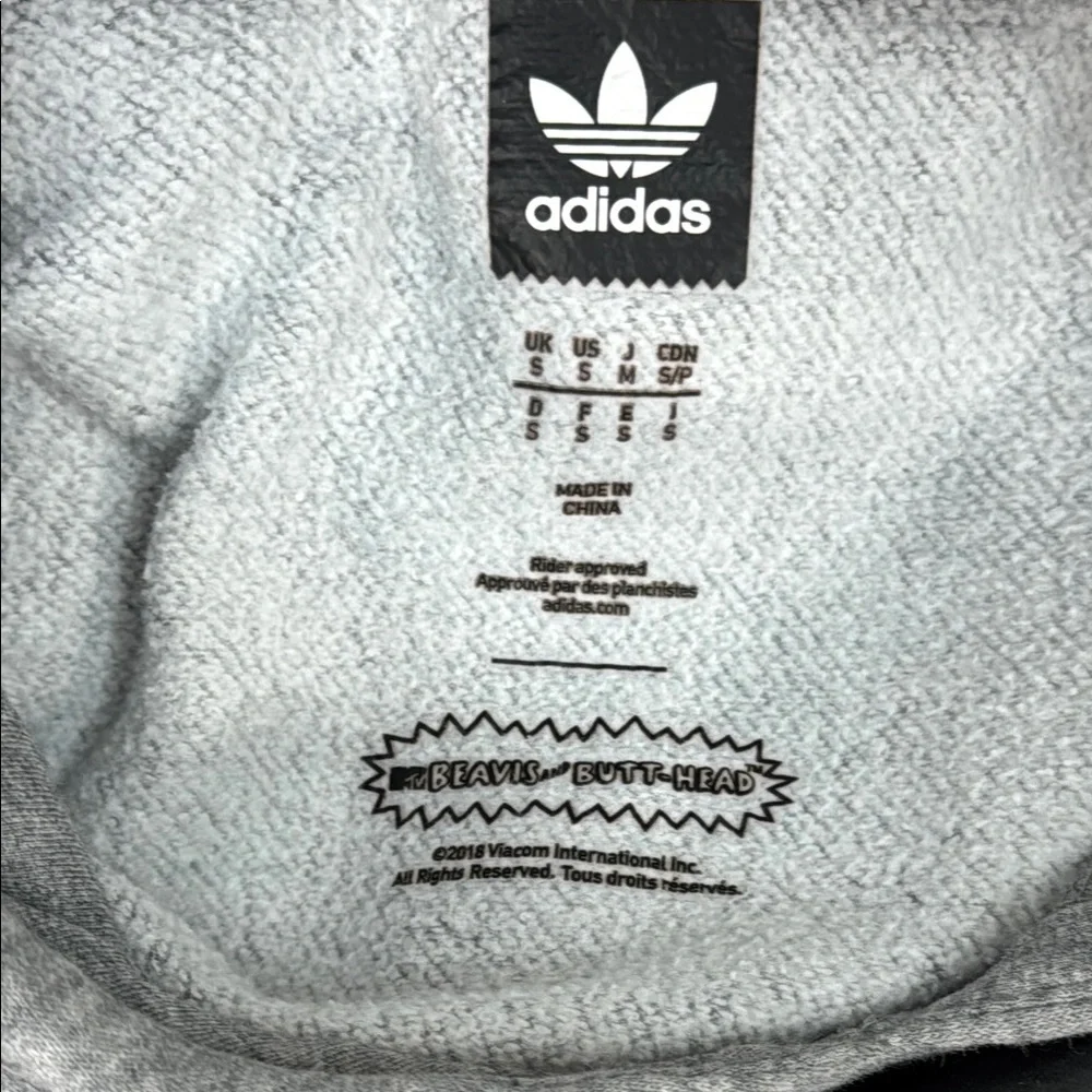 Adidas Beavis & Butthead Gray‎ Unisex Limited Edition Hoodie MTV 2018 Size S